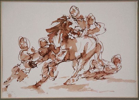 "A pale horse" 2. Line & Wash. 18x12cm